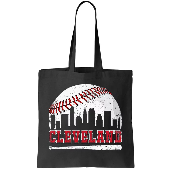 Love Cleveland Graphic Baseball Lover Player Tote Bag