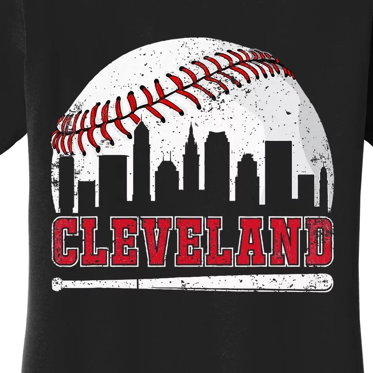 Love Cleveland Graphic Baseball Lover Player Women's T-Shirt