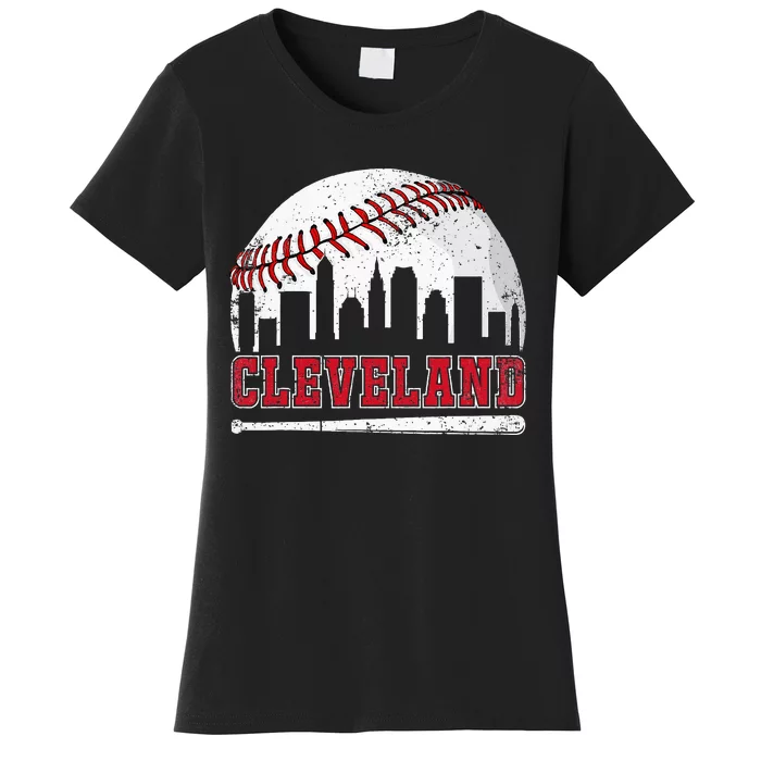 Love Cleveland Graphic Baseball Lover Player Women's T-Shirt