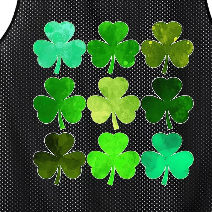 Lucky Clover Green Shamrock Irish Funny st patricks day Mesh Reversible Basketball Jersey Tank