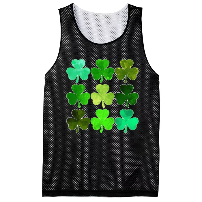 Lucky Clover Green Shamrock Irish Funny st patricks day Mesh Reversible Basketball Jersey Tank