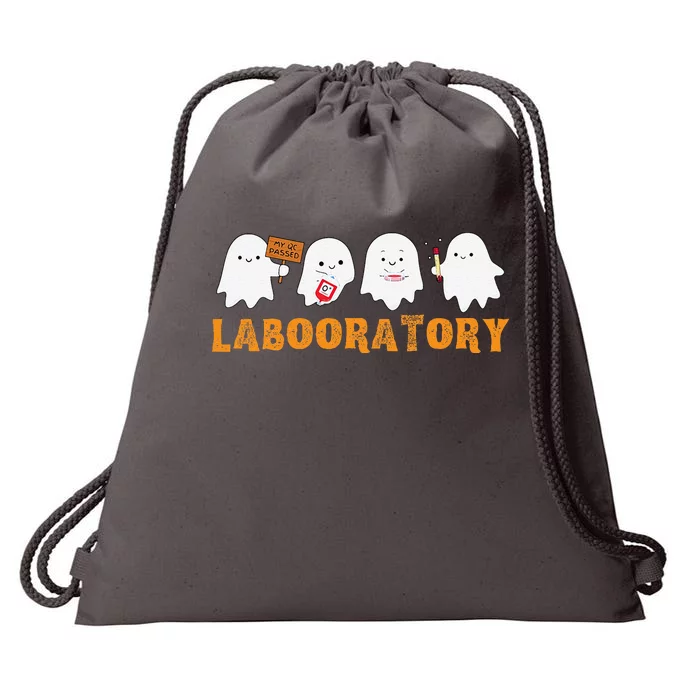 Labooratory Cute Ghost Halloween Laboratory Lab Scientist Drawstring Bag