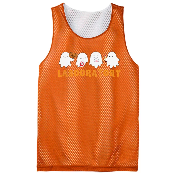 Labooratory Cute Ghost Halloween Laboratory Lab Scientist Mesh Reversible Basketball Jersey Tank