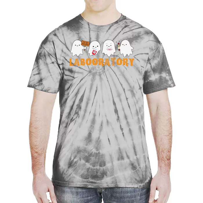 Labooratory Cute Ghost Halloween Laboratory Lab Scientist Tie-Dye T-Shirt