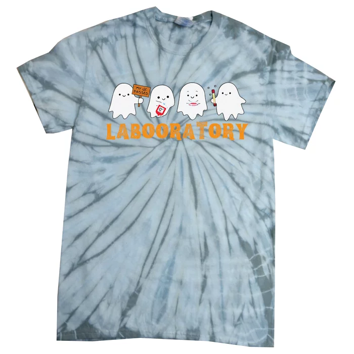 Labooratory Cute Ghost Halloween Laboratory Lab Scientist Tie-Dye T-Shirt