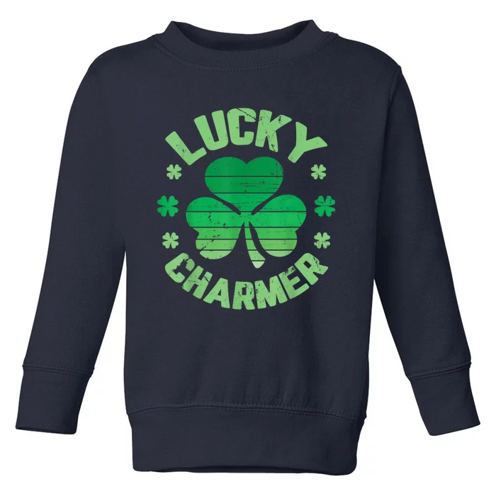 LUCKY CHARMER Girl Funny St. Patrick's Day Toddler Sweatshirt