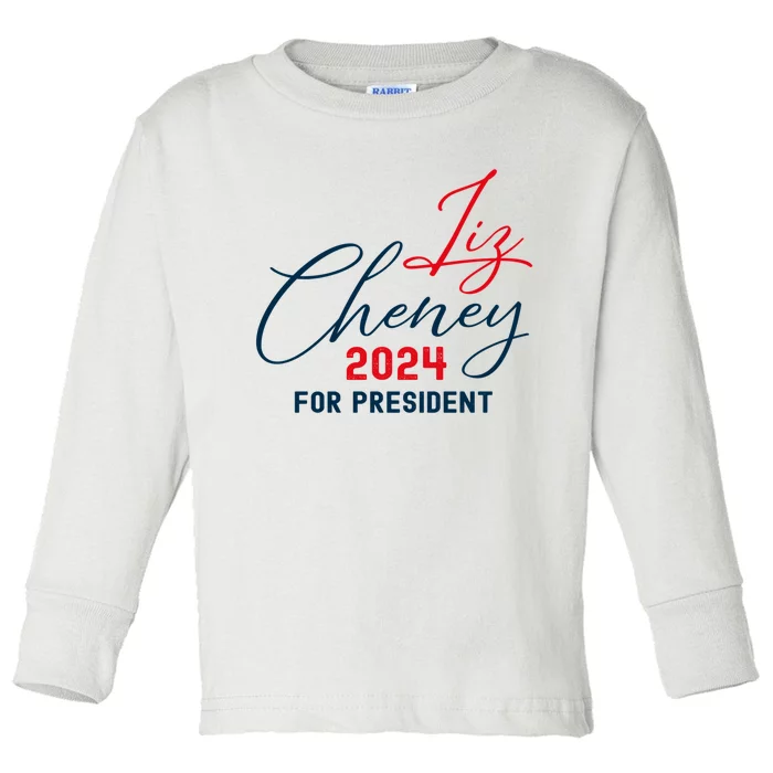 Liz Cheney Gift For President 2024 Usa Election Liz 24 Gift Toddler Long Sleeve Shirt