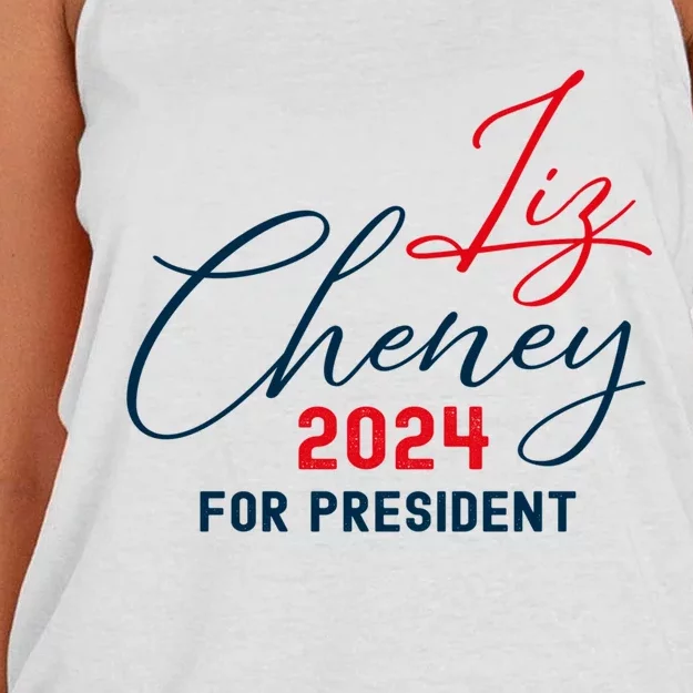 Liz Cheney Gift For President 2024 Usa Election Liz 24 Gift Women's Knotted Racerback Tank