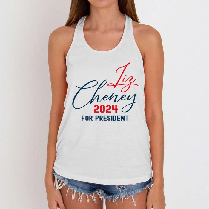 Liz Cheney Gift For President 2024 Usa Election Liz 24 Gift Women's Knotted Racerback Tank