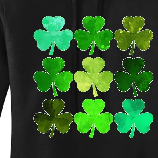 Lucky Clover Green Irish Funny st patricks day Women's Pullover Hoodie