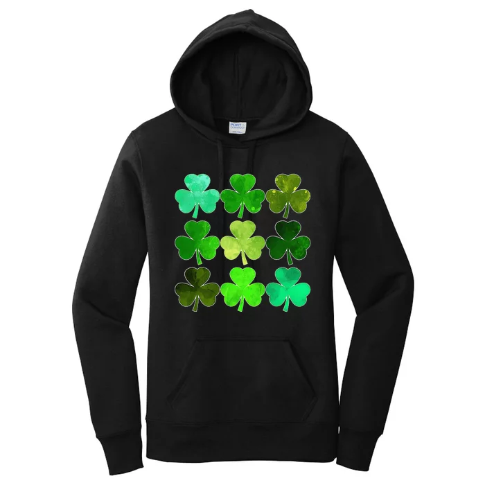 Lucky Clover Green Irish Funny st patricks day Women's Pullover Hoodie