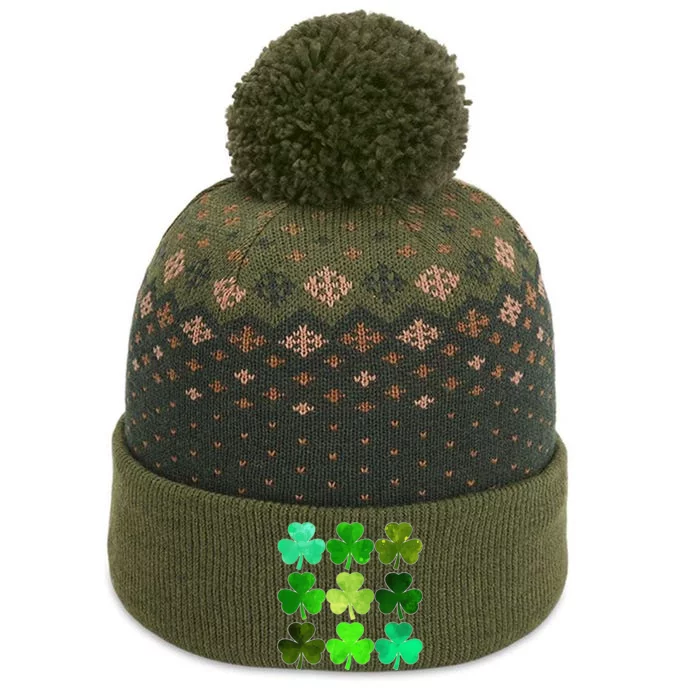 Lucky Clover Green Irish Funny st patricks day The Baniff Cuffed Pom Beanie