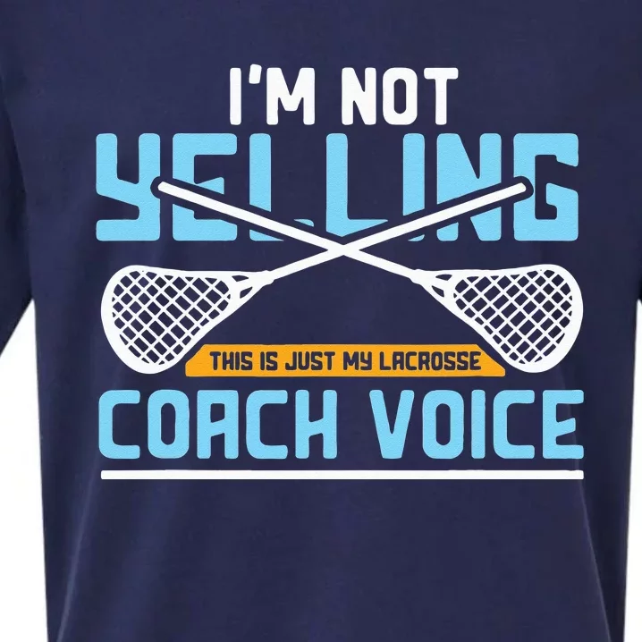 Lacrosse Coach Gift Lax Sticks Funny Coach Voice Sueded Cloud Jersey T-Shirt