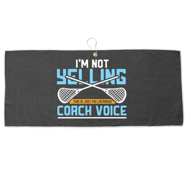 Lacrosse Coach Gift Lax Sticks Funny Coach Voice Large Microfiber Waffle Golf Towel