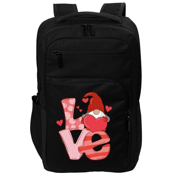 Love Cute Gnome Valentines Day Heart Impact Tech Backpack