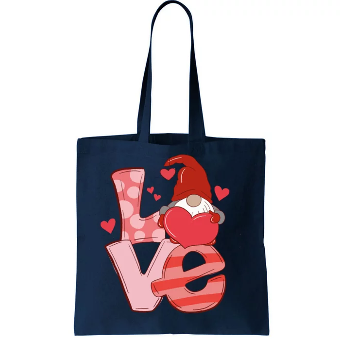 Love Cute Gnome Valentines Day Heart Tote Bag