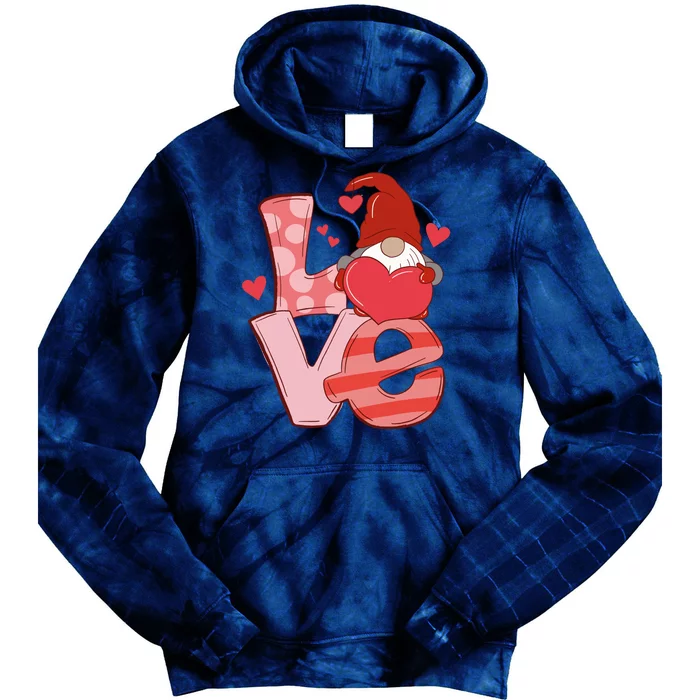 Love Cute Gnome Valentines Day Heart Tie Dye Hoodie