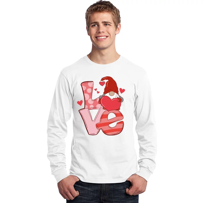 Love Cute Gnome Valentines Day Heart Long Sleeve Shirt