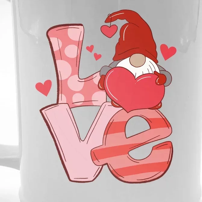 Love Cute Gnome Valentines Day Heart Front & Back Beer Stein