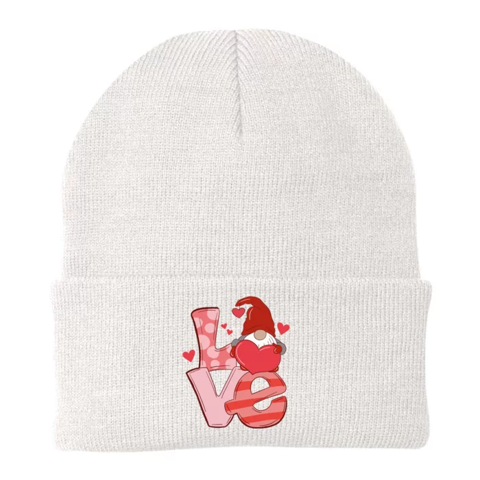 Love Cute Gnome Valentines Day Heart Knit Cap Winter Beanie