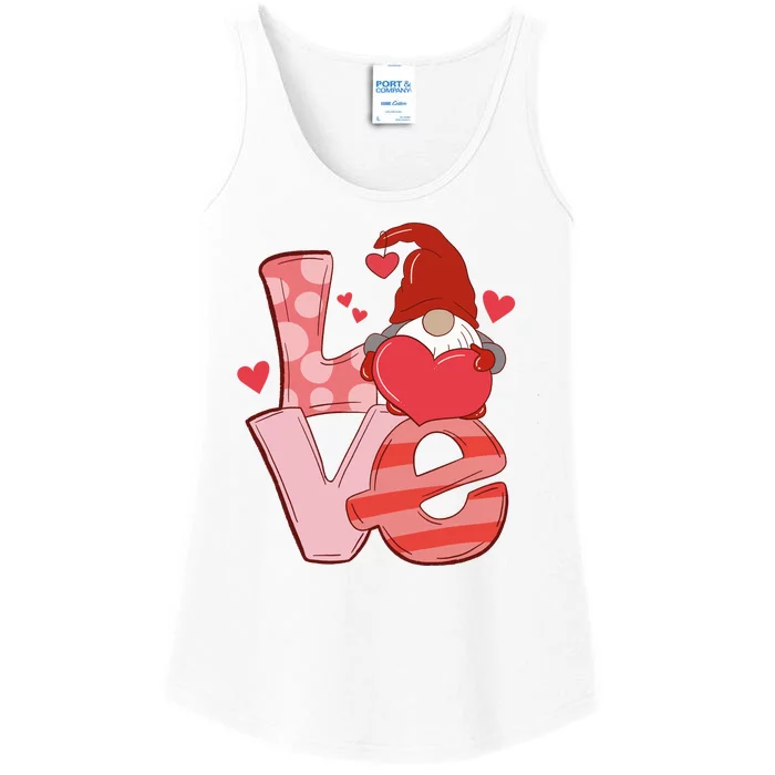 Love Cute Gnome Valentines Day Heart Ladies Essential Tank