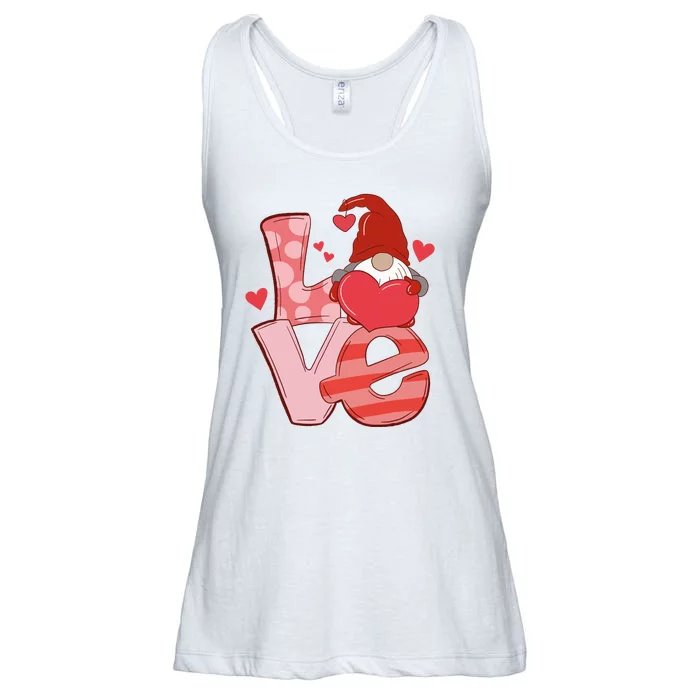 Love Cute Gnome Valentines Day Heart Ladies Essential Flowy Tank