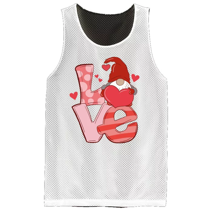 Love Cute Gnome Valentines Day Heart Mesh Reversible Basketball Jersey Tank