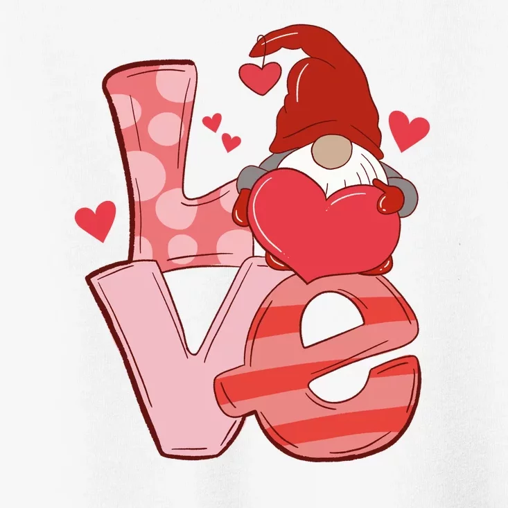 Love Cute Gnome Valentines Day Heart Toddler T-Shirt