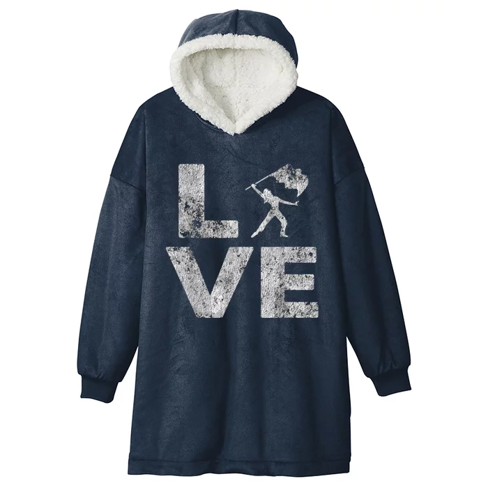 Love Color Guard Winter Guard Distressed Hooded Wearable Blanket