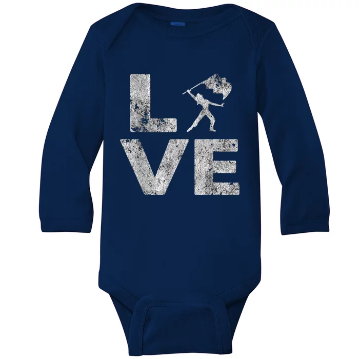 Love Color Guard Winter Guard Distressed Baby Long Sleeve Bodysuit