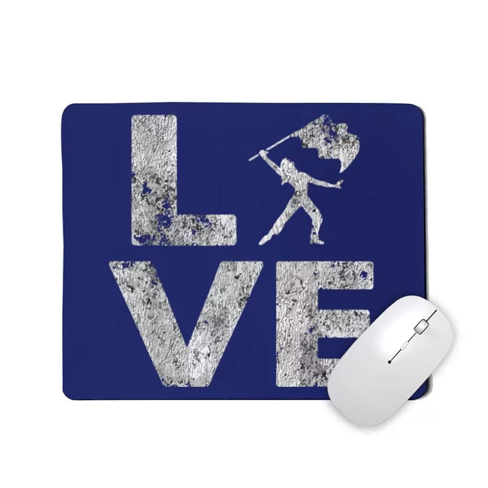 Love Color Guard Winter Guard Distressed Mousepad