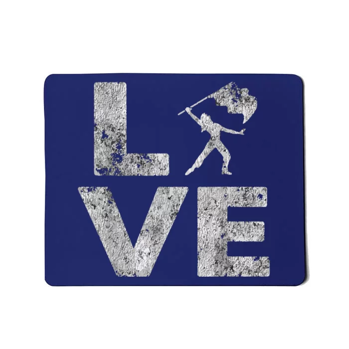 Love Color Guard Winter Guard Distressed Mousepad