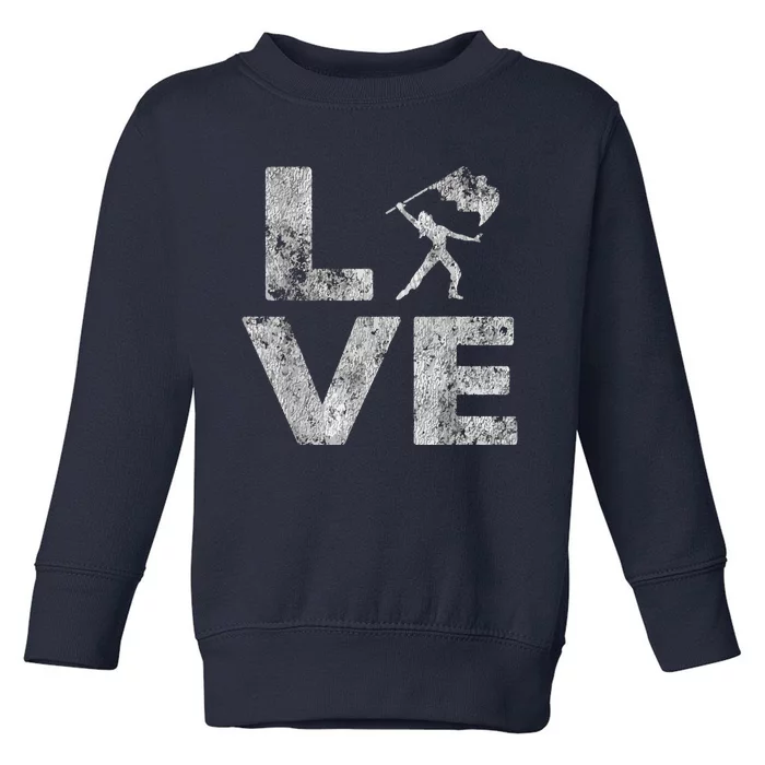 Love Color Guard Winter Guard Distressed Toddler Sweatshirt