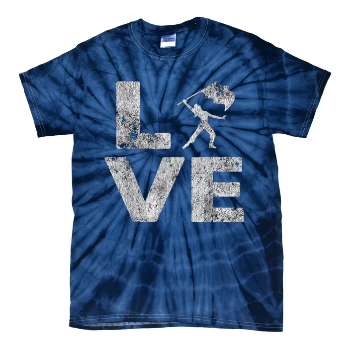 Love Color Guard Winter Guard Distressed Tie-Dye T-Shirt