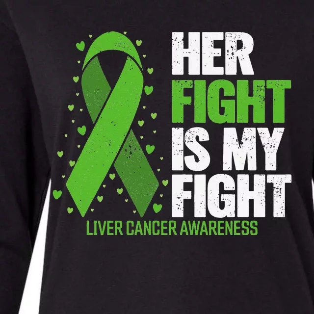 Liver Cancer Her Fight is my Fight Liver Cancer Awareness Womens Cotton Relaxed Long Sleeve T-Shirt