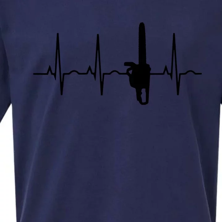 Lumberjack Chainsaw Heartbeat For Arborists Sueded Cloud Jersey T-Shirt