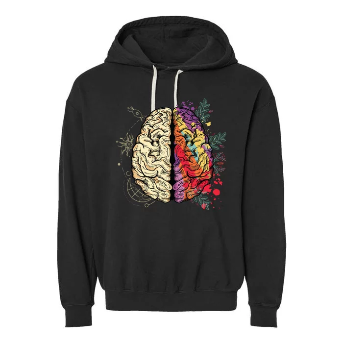 Logical Creative Human Brain Garment-Dyed Fleece Hoodie