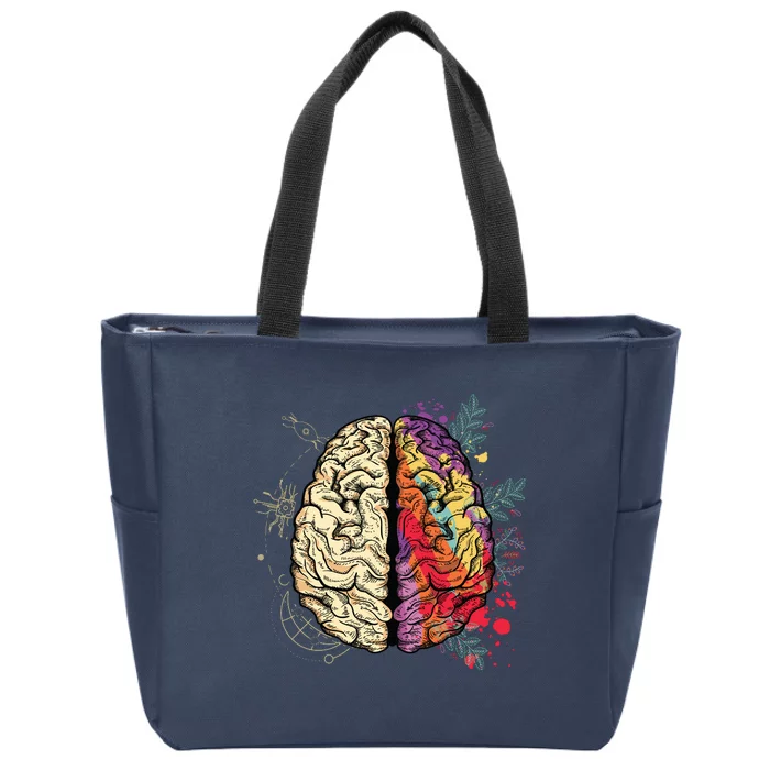 Logical Creative Human Brain Zip Tote Bag