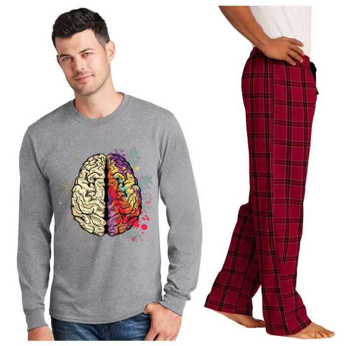 Logical Creative Human Brain Long Sleeve Pajama Set