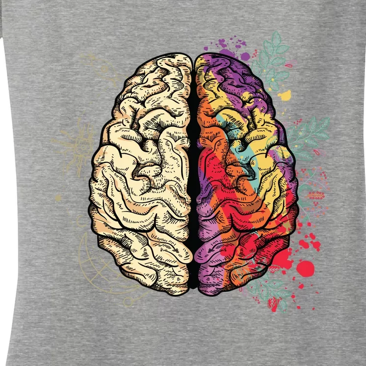 Logical Creative Human Brain Women's V-Neck T-Shirt