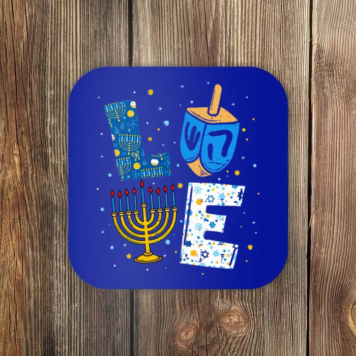 LOVE Cute Hanukkah Decorations Dreidel Menorah Chanukah Coaster