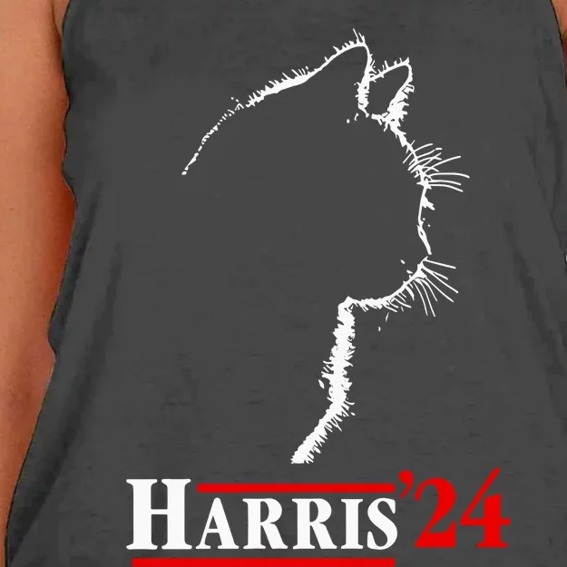 Lorenzothecat Cat Harris24 Women's Knotted Racerback Tank