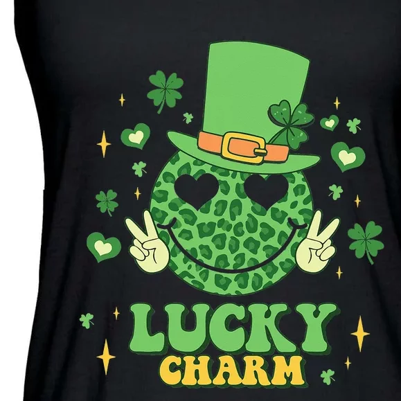 Lucky Charms Happy St Patricks Day Irish Shamrock Leprechaun Ladies Essential Flowy Tank