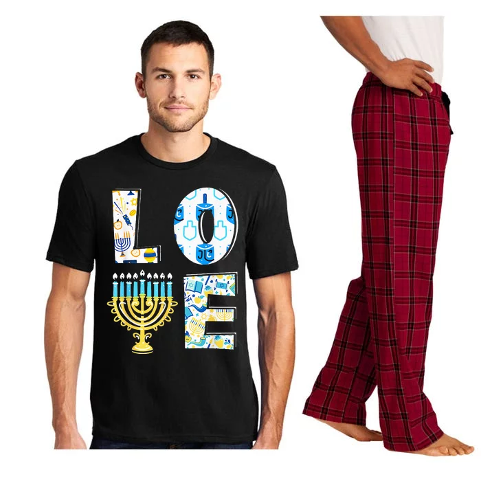 Love Cute Hanukkah Chanukah Menorah Pajama Matching Family Pajama Set