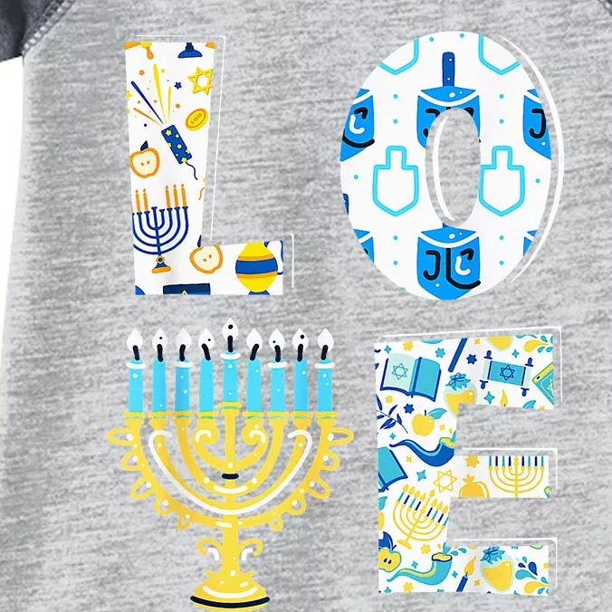 Love Cute Hanukkah Chanukah Menorah Pajama Matching Family Infant Baby Jersey Bodysuit