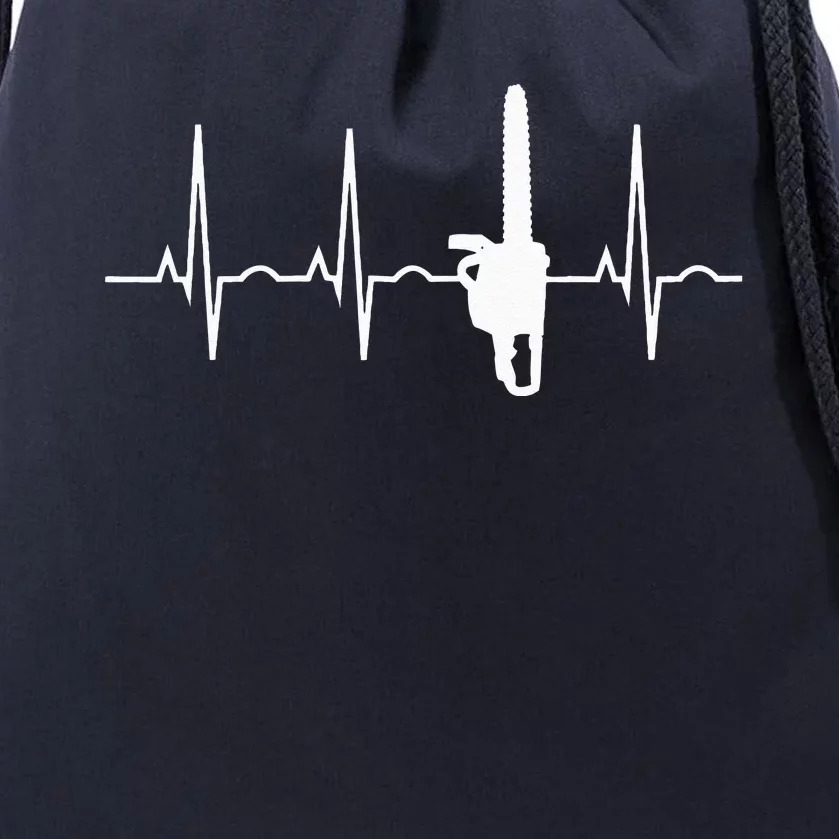 Lumberjack Chainsaw Heartbeat For Arborists Drawstring Bag