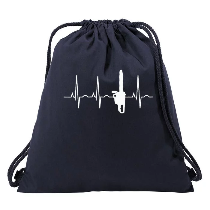 Lumberjack Chainsaw Heartbeat For Arborists Drawstring Bag