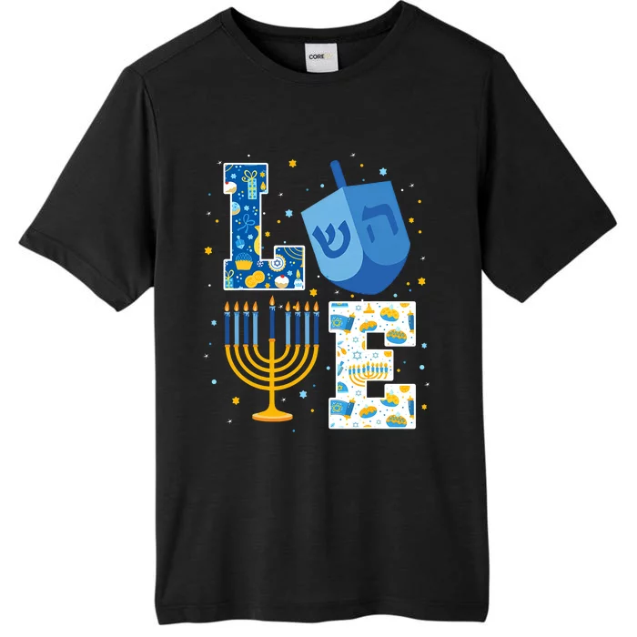 Love Cute Hanukkah Decorations Dreidel Menorah Chanukah ChromaSoft Performance T-Shirt