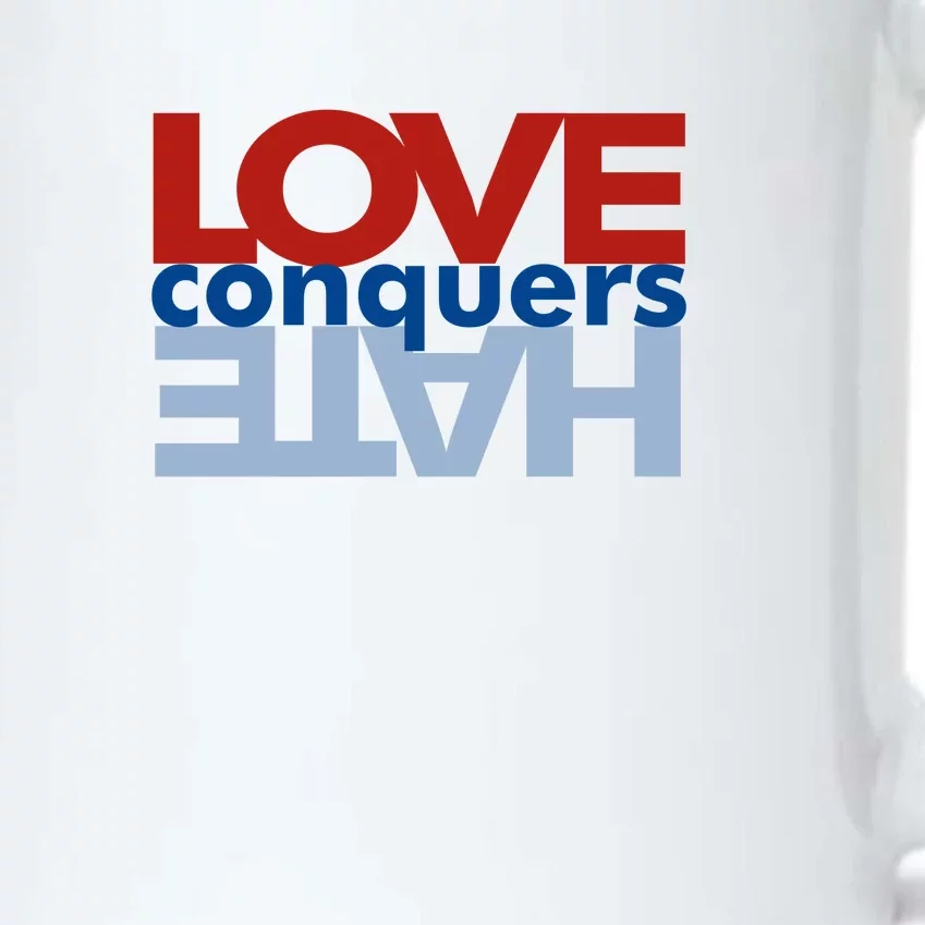 Love Conquers Hate Black Color Changing Mug