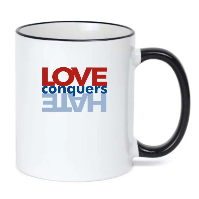 Love Conquers Hate Black Color Changing Mug